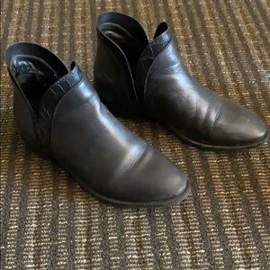 Black leather ankle boots